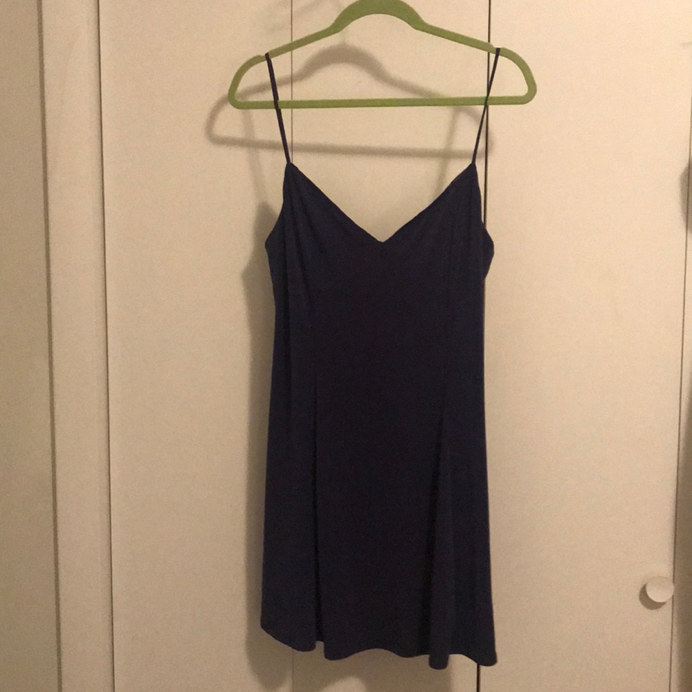 Navy Slip Dress with Cutouts